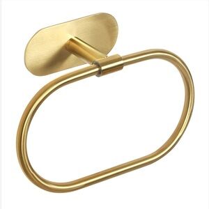 Hand Towel Rack Stainless-Steel Self-Adhesive No Drill Brushed Gold (1-count)